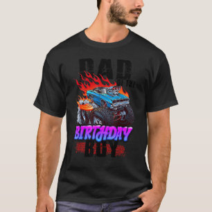 Camiseta Papá Del Monstruo Del Niño De Cumpleaños Camión De