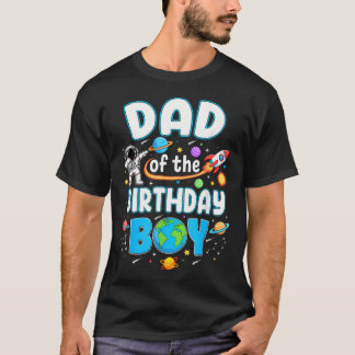 Camiseta Papá Del Niño Cumpleañero Astronauta Familia Espac