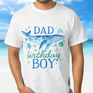 Camiseta Papá del niño de cumpleaños bajo la ballena marina