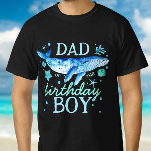 Camiseta Papá del niño de cumpleaños bajo la ballena marina