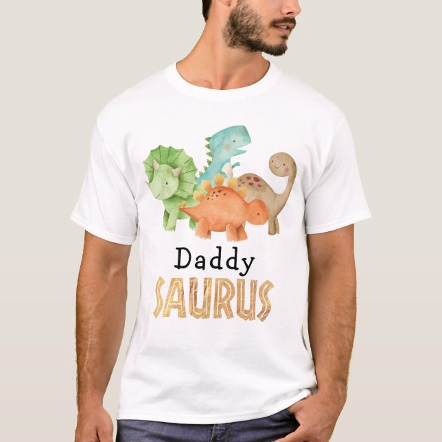 Camiseta Papá del niño de cumpleaños Dinosaurios papá Sauru (Anverso)