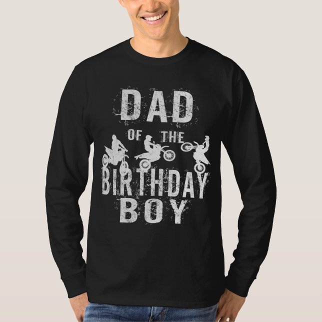 Camiseta Papá Del Niño De Cumpleaños Dirt Bike Fiesta De B- (Anverso)