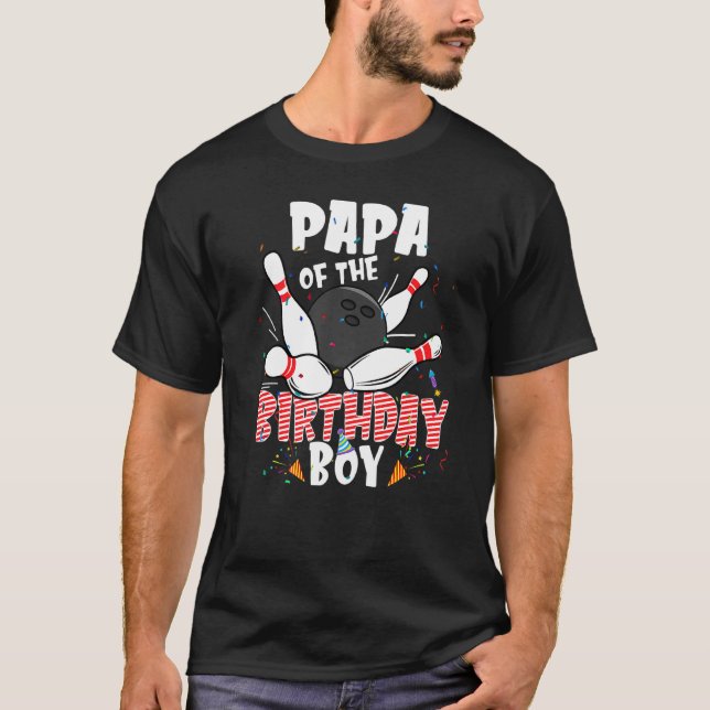 Camiseta Papá Del Niño De Cumpleaños Familia Bowler B Day B (Anverso)