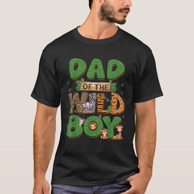 Camiseta Papá Del Niño De Cumpleaños Salvaje De Una Familia (Anverso)