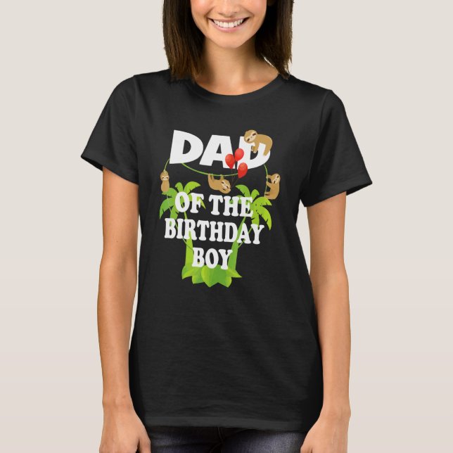 Camiseta Papá Del Niño De Cumpleaños Sloth Kid B Day Fiesta (Anverso)