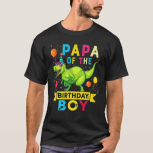 Camiseta Papá Del Niño De Cumpleaños T Rex RAWR Dinosaur Bi