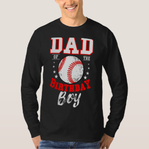 Camiseta Papá Del Niño De Cumpleaños Tema De Béisbol Bday C