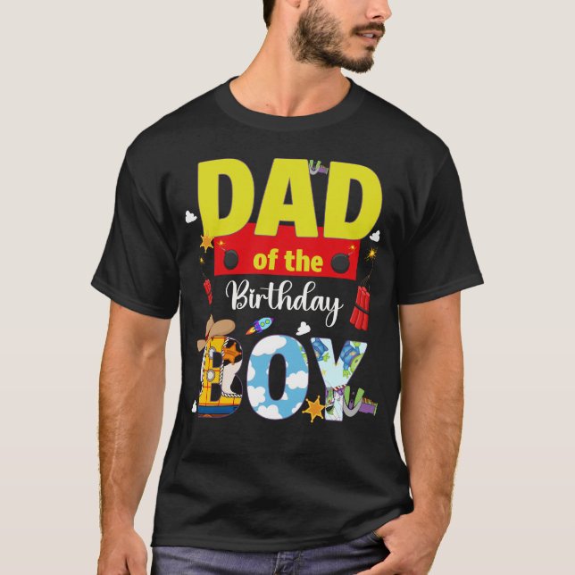 Camiseta Papá Del Niño De Cumpleaños Toy Familly Matando La (Anverso)