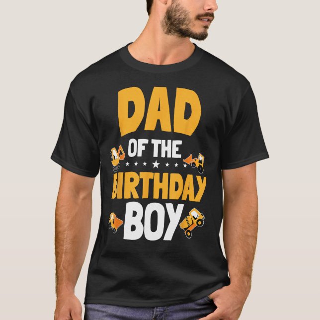 Camiseta Papá del niño de cumpleaños trabajador de construc (Anverso)