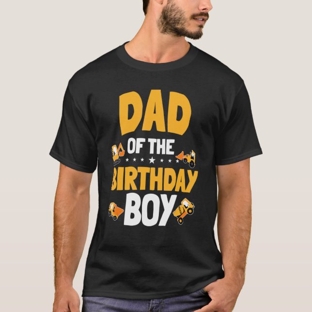 Camiseta Papá Del Niño De Cumpleaños Trabajador De Construc (Anverso)