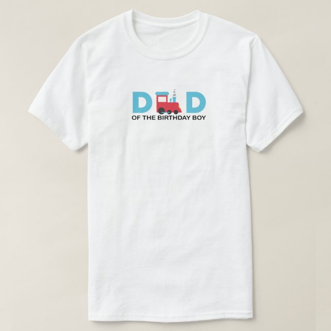 Camiseta Papá del niño de cumpleaños Tren Familia de cumple (Diseño del anverso)