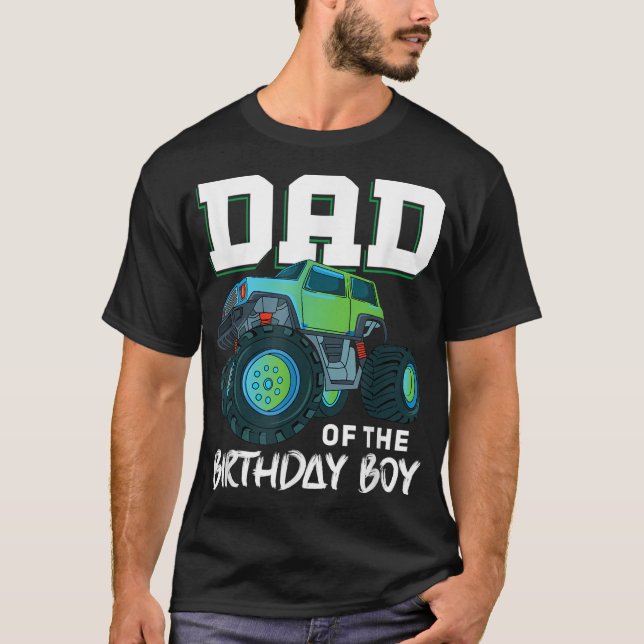 Camiseta Papá del niño de cumpleaños tu gracioso camión mon (Anverso)