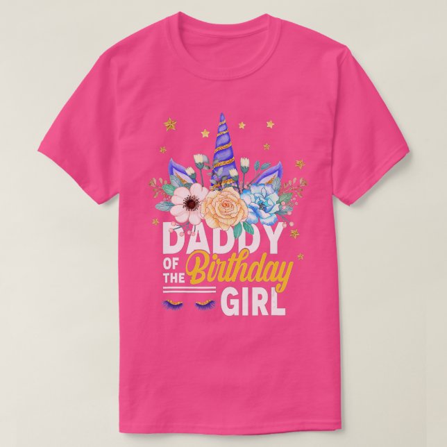 Camiseta Papá Del Padre Chica De Cumpleaños Regala Unicorn  (Diseño del anverso)