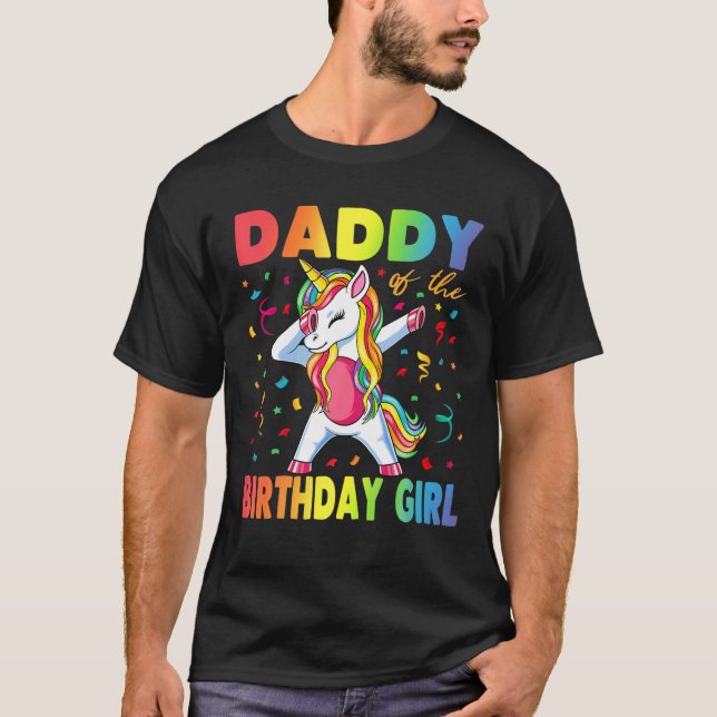 Camiseta Papá Del Padre Chica De Cumpleaños Regalo Unicorn  (Anverso)