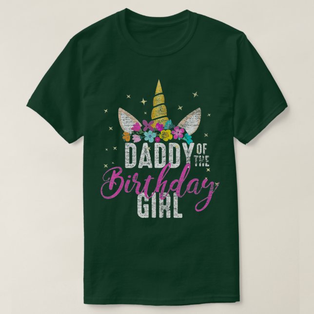 Camiseta Papá Del Padre Chica De Cumpleaños Regalo Unicorn  (Diseño del anverso)
