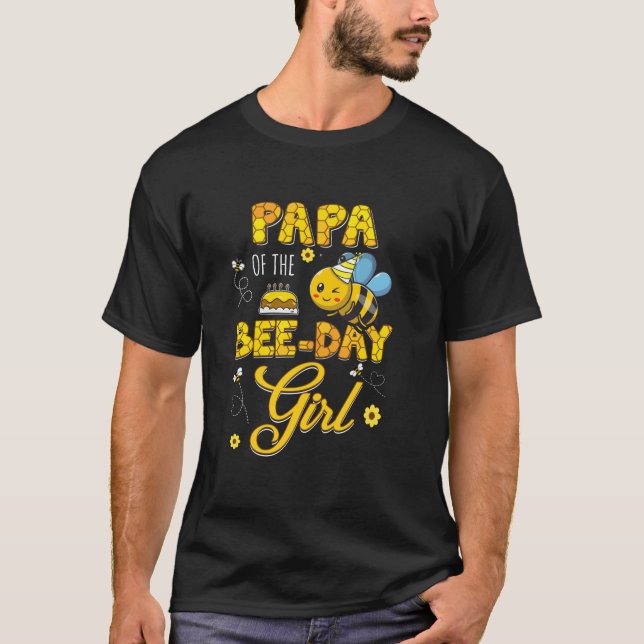 Camiseta Papá Del Partido Del Cumpleaños Del Chica Del Día  (Anverso)