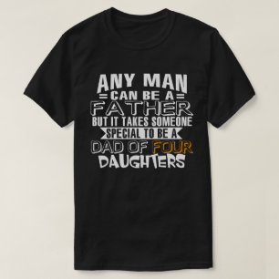 Camiseta Papá del regalo de cuatro hijas