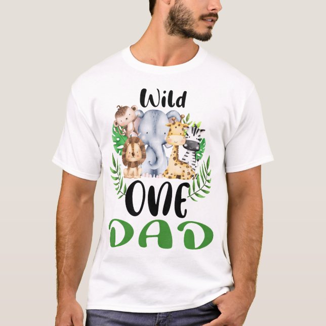 Camiseta Papá del salvaje Ani de la Selva Safari de cumplea (Anverso)
