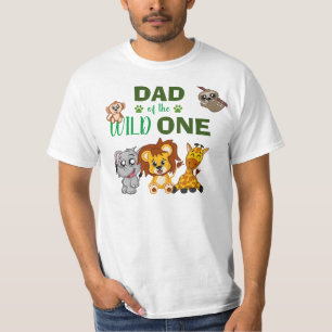 Camiseta Papá del salvaje Safari de una Selva Primer Cumple