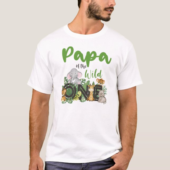 Camiseta Papá del salvaje Safari familiar que coincide  (Anverso)