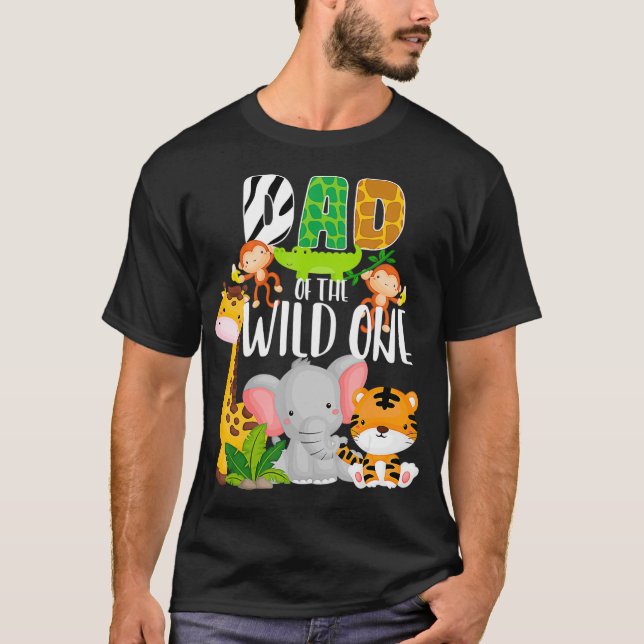 Camiseta Papá del salvaje tema de un zoológico Safari cumpl (Anverso)