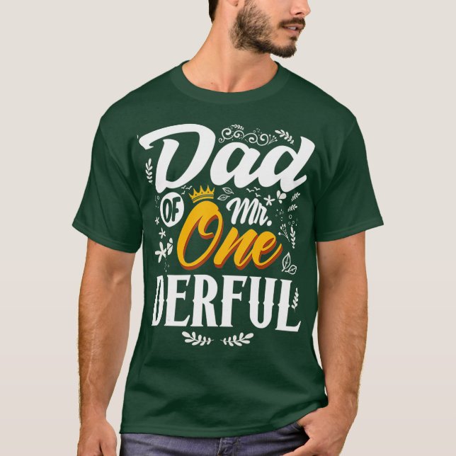 Camiseta Papá del Sr. OneMaravilloso Primer Cumpleaños Derf (Anverso)