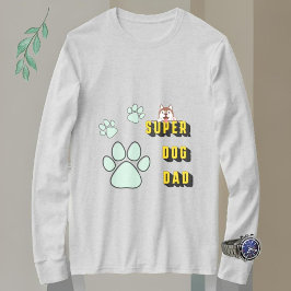 Camiseta Papá del superperro divertido hombres de manga lar