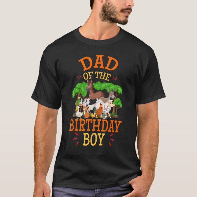 Camiseta Papá Del Tema De La Granja De Animales Bday Far (Anverso)
