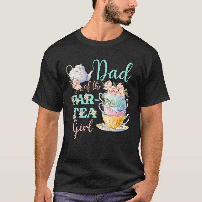 Camiseta Papá Del Tema Del Cumpleaños Del Fiesta Del Té Chi (Anverso)