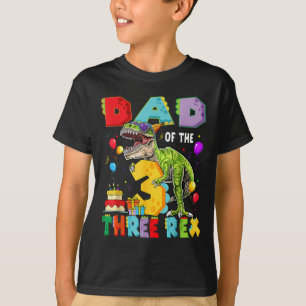 Camiseta Papá del Tres Rex cumpleaños 3º Niño Dinosaurio T-