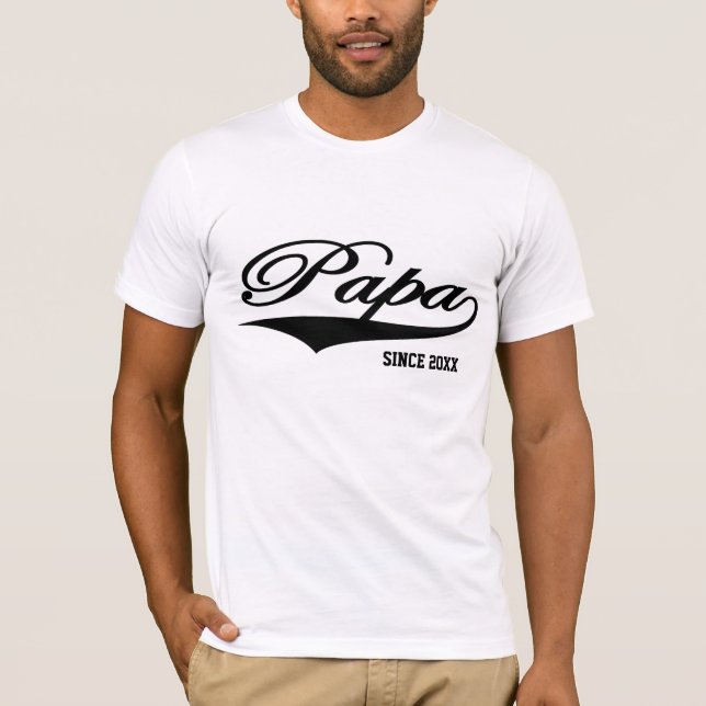 Camiseta Papá desde 20XX (personalizable) (Anverso)