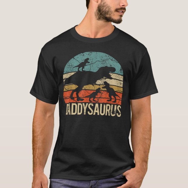 Camiseta Papa Dinosaurio Daddysaurus 3 Tres Navidad (Anverso)