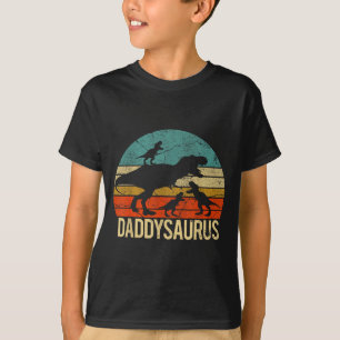 Camiseta Papa Dinosaurio Daddysaurus 3 Tres Niños Navidad C