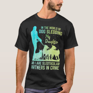 Camiseta Papá Divertido en Trineo de Perros Husky Montando