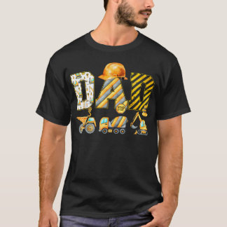 Camiseta Papá Divertido Excavadora de Construcción Familia 