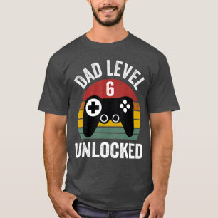 Camiseta Papá divertido hombre Nuevo papá Nivel 6 desbloque