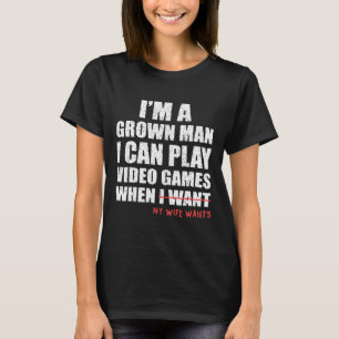 Camiseta Papá divertido jugador Puedo jugar videojuegos cua