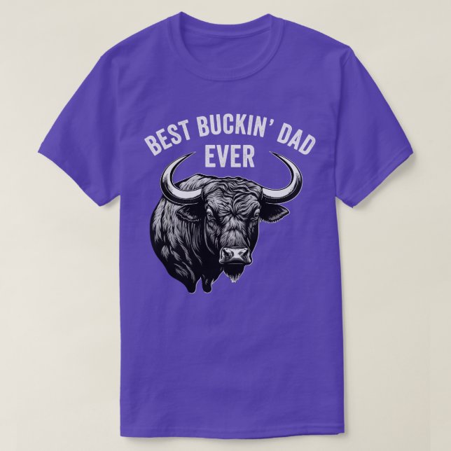 Camiseta Papá Divertido Rodeo Toros Montando Occidental Vaq (Diseño del anverso)