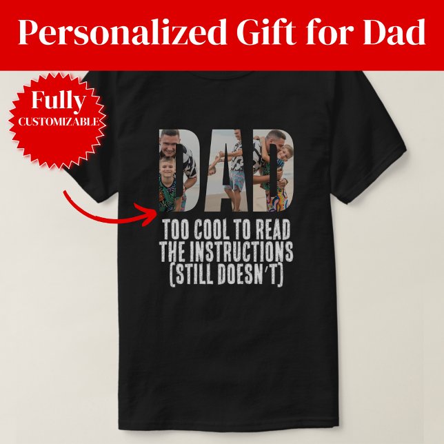 Camiseta Papá Divertido Sin Instrucciones (Funny No Instructions Dad Shir)