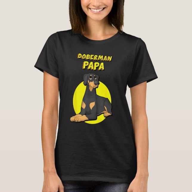 Camiseta Papá Doberman Padre Perro Doberman (Anverso)