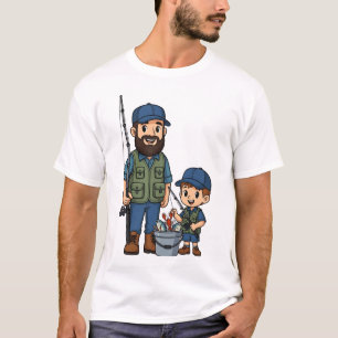 Camiseta Papá e hijo pescando juntos