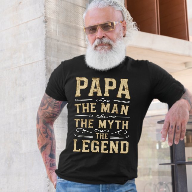 Camiseta Papá | El hombre el mito el día del padre de la le (Papa The Man The Myth The Legend Dark T-shirt)
