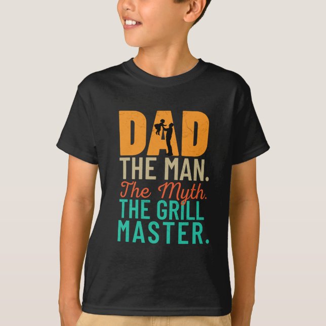 Camiseta Papá: El hombre. El Mito. El Maestro Grill (Anverso)