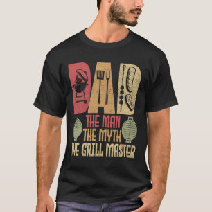 Camiseta Papá El Hombre El Mito El Maestro Grill Bbq Fiesta