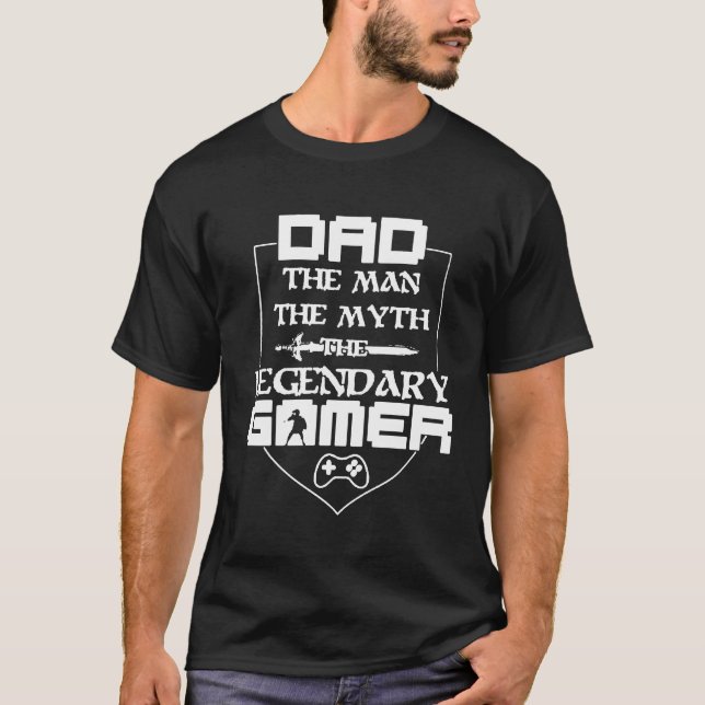 Camiseta Papá el hombre el mito el videojugador legendario (Anverso)