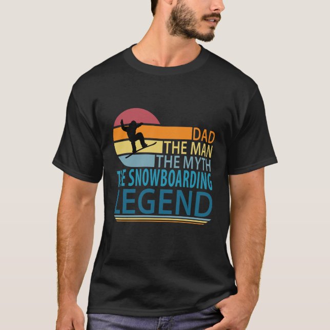 Camiseta Papá El Hombre El Mito La Leyenda De Snowboard (Anverso)