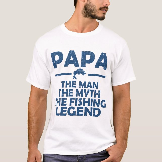 CAMISETA PAPA EL HOMBRE EL MITO LA LEYENDA PESQUERA (Anverso)