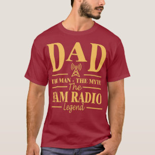Camiseta Papá El Hombre El Mito La Radio De La Jamón