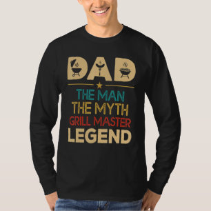 Camiseta Papá El Hombre El Myth Grill Master Legend Barbaco