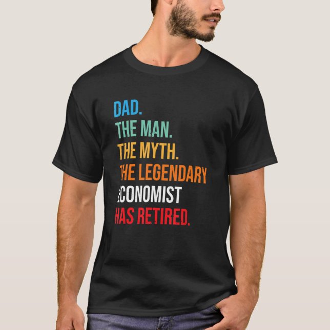 Camiseta Papá El Legendario Economista Se Ha Retirado (Anverso)